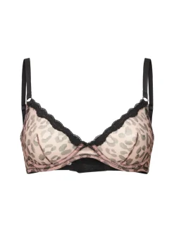 Reggiseno in tulle con stampa leopardata
