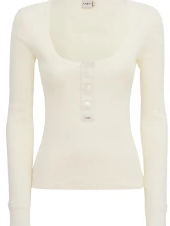 Ribbed cotton jersey long sleeve top