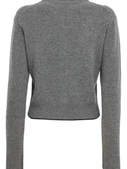 Rib knit cashmere & wool cardigan