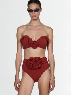 Rose detail bikini top