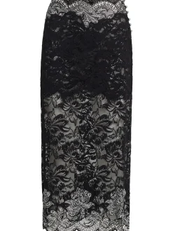 Scalloped midi skirt