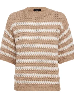 Sequined crop polo sweater