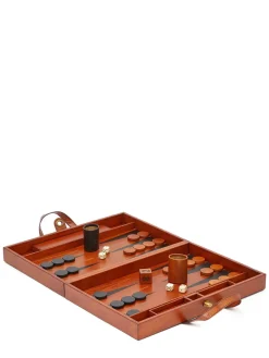 Set backgammon in legno e pelle
