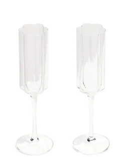 Set di 2 flute Clear Wave
