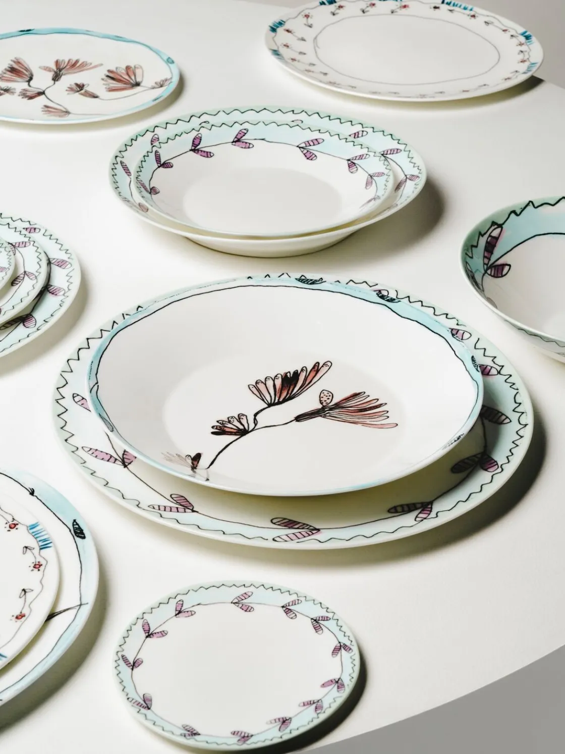 Set di 2 piatti fondi Blossom Milk