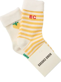 Set of 2 cotton blend jacquard socks