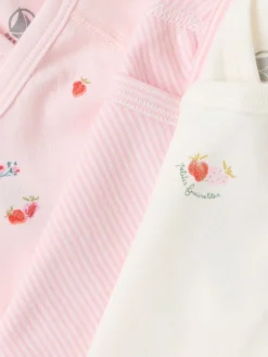 Set of 3 printed cotton bodysuits