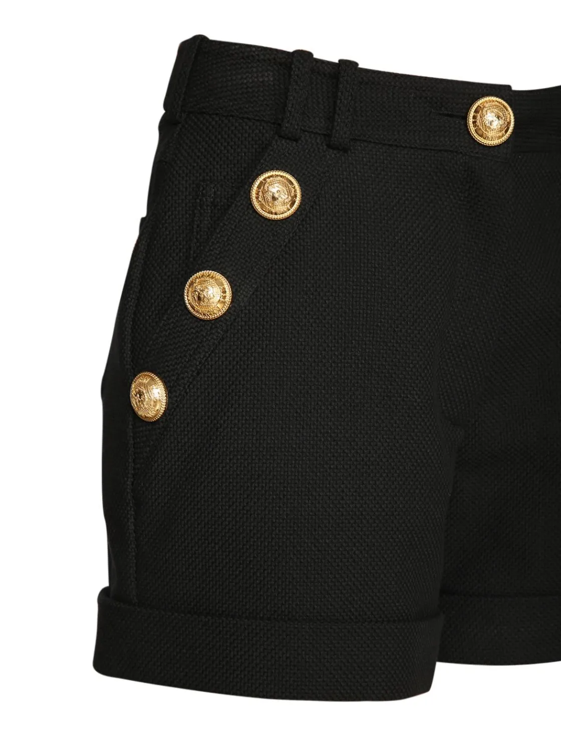 Shorts in cotone piqué con bottoni
