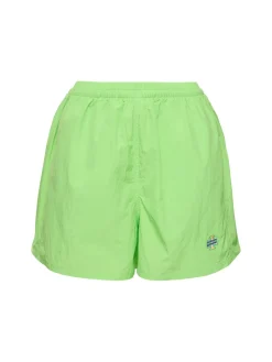 Shorts in nylon techno con logo