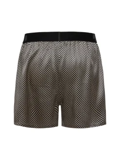 Shorts in raso stretch stampa a pois