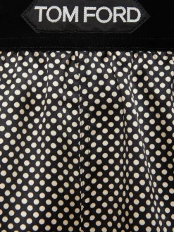 Shorts in raso stretch stampa a pois