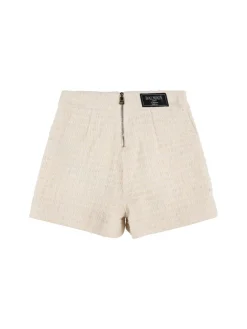 Shorts in tweed di misto lana