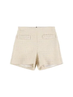 Shorts in tweed di misto lana