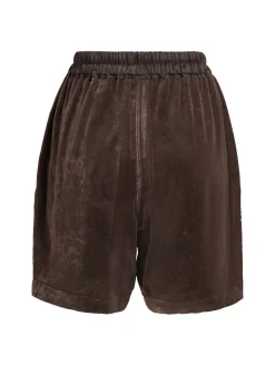 Shorts in velluto con vita elasticizzata