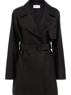 Siempra soft leather short coat