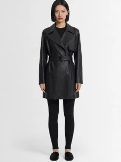 Siempra soft leather short coat