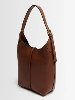 Siena grain leather bucket bag