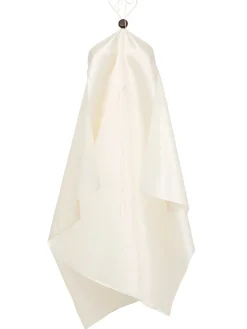 Silk dress w/ wood detail