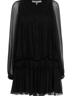 Silk mousseline mini dress