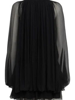 Silk mousseline mini dress