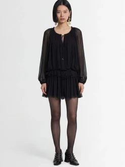 Silk mousseline mini dress