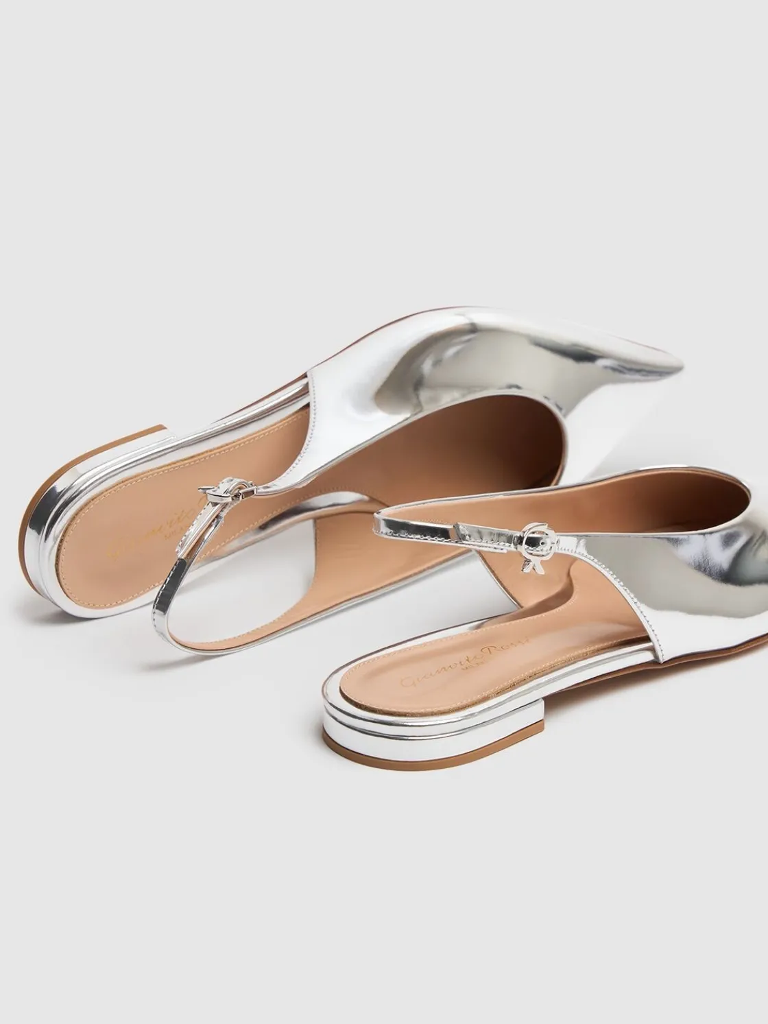 Slingback in pelle metallizzata 10mm