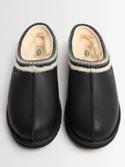 Slipper Tasman in pelle nera