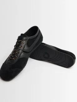 Sneakers in camoscio e pelle