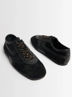 Sneakers in camoscio e pelle