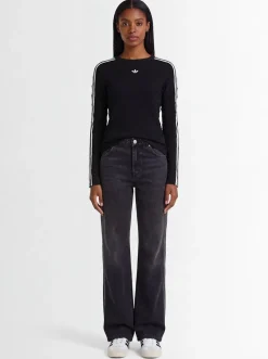 Solid Spike slim knit top