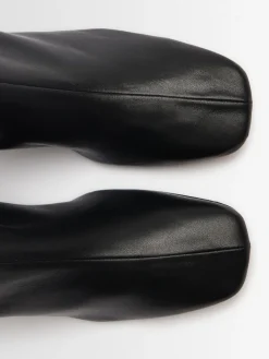 Stivaletti in pelle con tacco 65mm