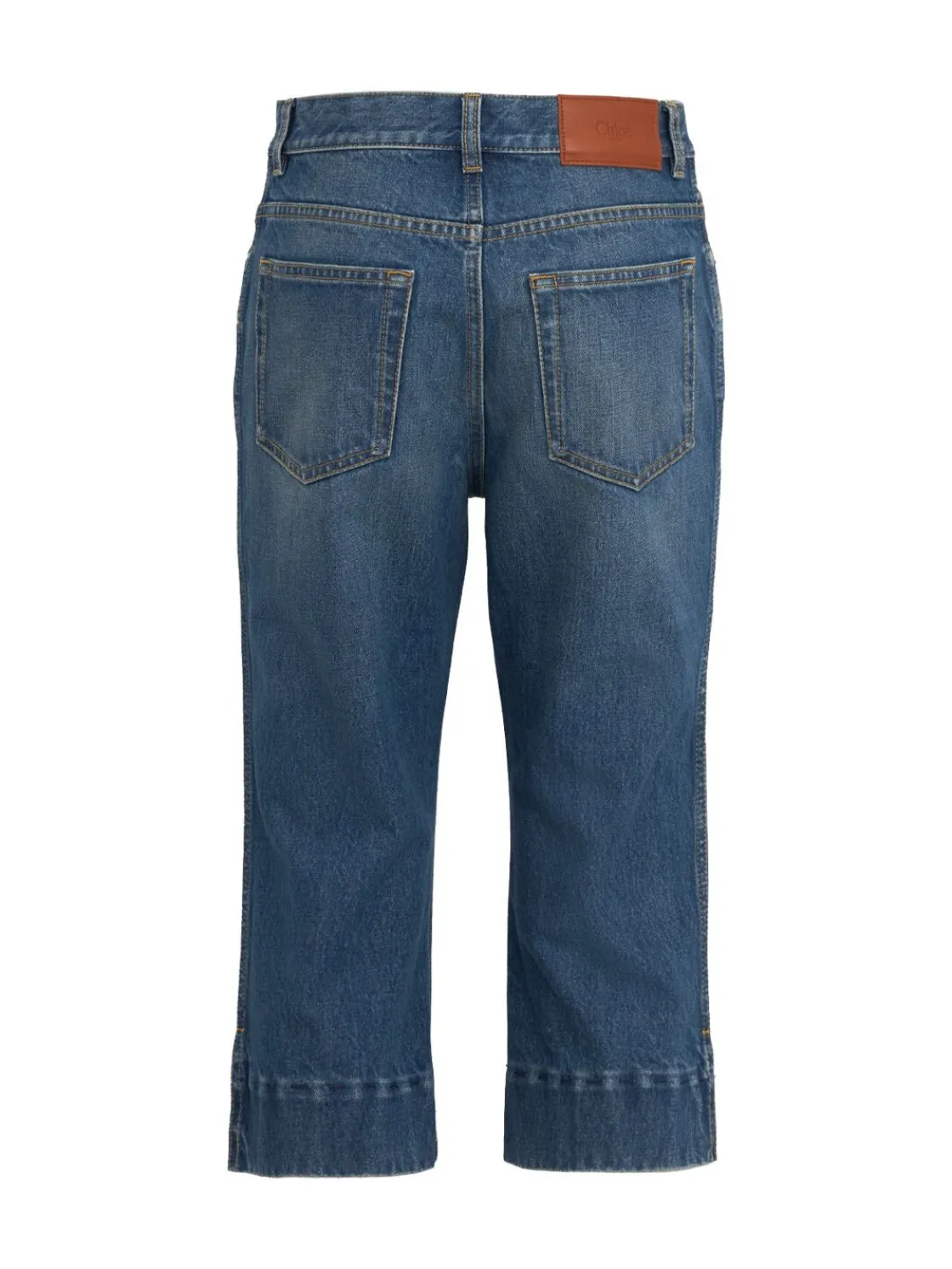 Stonewash cotton denim shorts