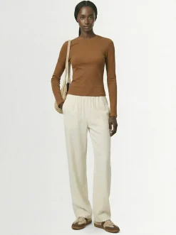 Stretch cotton long sleeve t-shirt