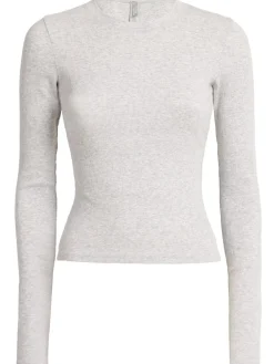 Stretch cotton long sleeve t-shirt