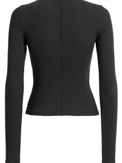Stretch cotton long sleeve t-shirt