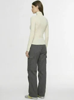 Stretch cotton turtleneck top