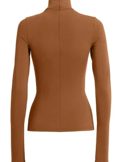 Stretch cotton turtleneck top