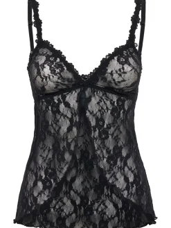 Stretch lace baby doll top