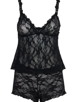 Stretch lace camisole & shorts set