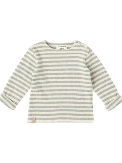 Striped cotton blend jersey t-shirt