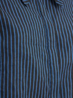 Striped cotton blend shirt