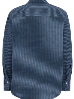 Striped cotton blend shirt