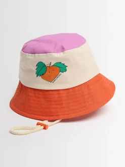 Striped cotton bucket hat