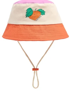 Striped cotton bucket hat