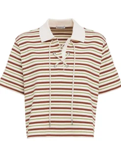 Striped cotton polo shirt