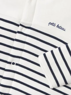 Striped cotton romper