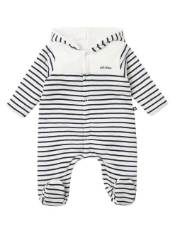 Striped cotton romper