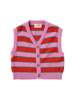 Striped knit vest