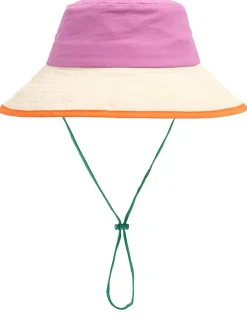 Striped poly bucket hat