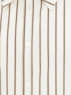 Striped poplin cotton classic shirt